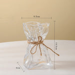 vase verre transparent moderne ruban jute pot fleur terrarium décoration table hydroponique artisanat