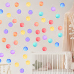 Stickers muraux multicolores points arc ciel décoration vinyle adhésif chambre enfants