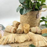 décoration murale bohème franges naturelles pompons fibre jute marron clair accessoire rustique maison mariage
