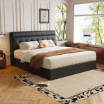 Détail de l'étagère tête de lit du lit noir pour décoration
