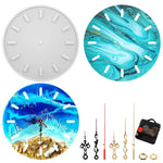kit fabriquer cadran horloge murale motifs vagues sable moderne blanc doré bleu turquoise