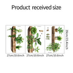 étagères murales rustiques autocollantes bois naturel feuilles vertes plante artificielle pot plante décoration maison