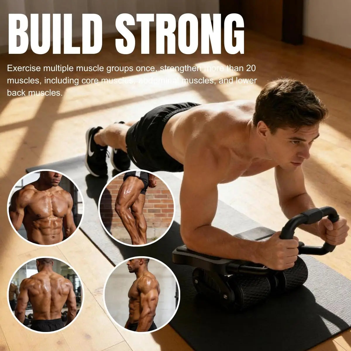 Rouleau abdominal exercices taille tapis genoux support coudes quattro roues entraînement force moderne spirale