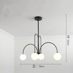 lustre moderne rouge noir doré sphères blanches opaques suspension salon chambre