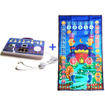 tapis prière islamique acrylique motifs géométriques kaaba moderne rose bleu marine