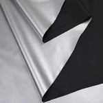 tissu polyester opaque gris métallisé noir brillant moderne 170cm large élégant respirant bricolage