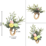 anneau serviettes pâques fleurs pissenlit oreilles lapin printemps décoratif blanc vert jaune rose