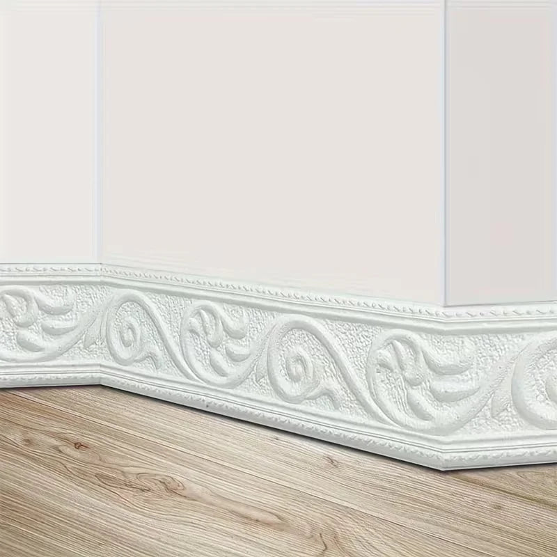 sticker autocollant floral classique blanc noir mural adhésif ornement decoratifintérieur