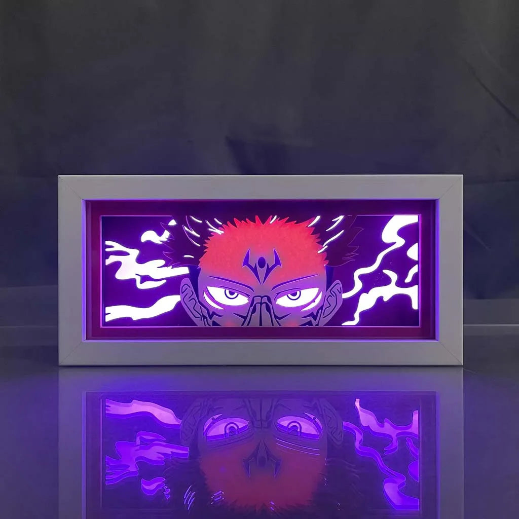 lampe led jujutsu kaisen sukuna rouge blanche bleue violine animée contemporaine chambre deco