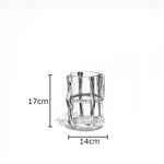 vase moderne transparent tiges entrelacées orange sans fleur