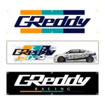 bannière publicitaire gredy racing graphique moderne sportive 60cm 240cm polyester opaqueDecorationextérieur
