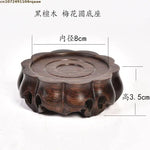 support bois sculpté artisanal marron foncé bonsaï théière vase décoration moderne