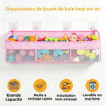 organisateur jouets bain rose maille rapide séchage compartiments poche pratique moderne