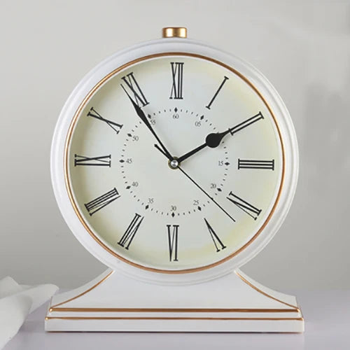 horloge table bois marron vintage aiguille quartz circulaire simple