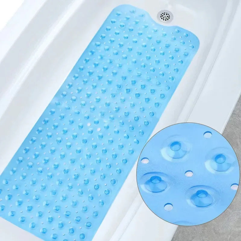 tapis bain antidérapant bleu clair pvc ventouse trous drainage moderne