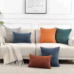 housse coussin polyester rayé moderne beige zip blanc salon decoration