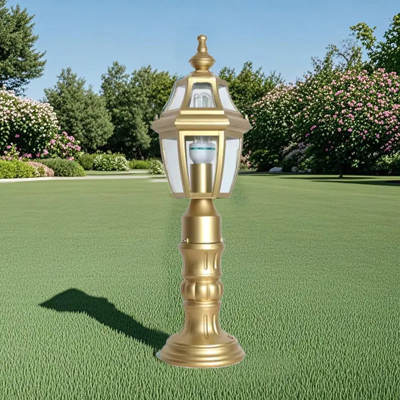 lampe jardin dorée classique ip65 aluminium ornéextérieur éclairage public led e27