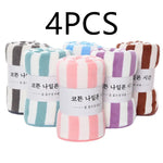 serviettes bain microfibre séchage rapide rayées moderne rose bleu vert gris blanc adultes