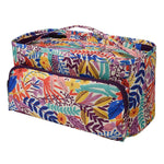 Sac couture rose imprimé floral poignées aiguilles crochets outils rangement 40cm 21cm 22cm
