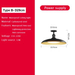 lampe moderne noire acier inoxydable suspension intérieure extérieure 24v led 29cm 34cm