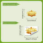 sticker mural or fleur lotus artisanal adhésif salle bain décoration zenintérieur floral