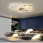 plafonnier moderne led noir blanc doré circulaire géométrique chambre salon