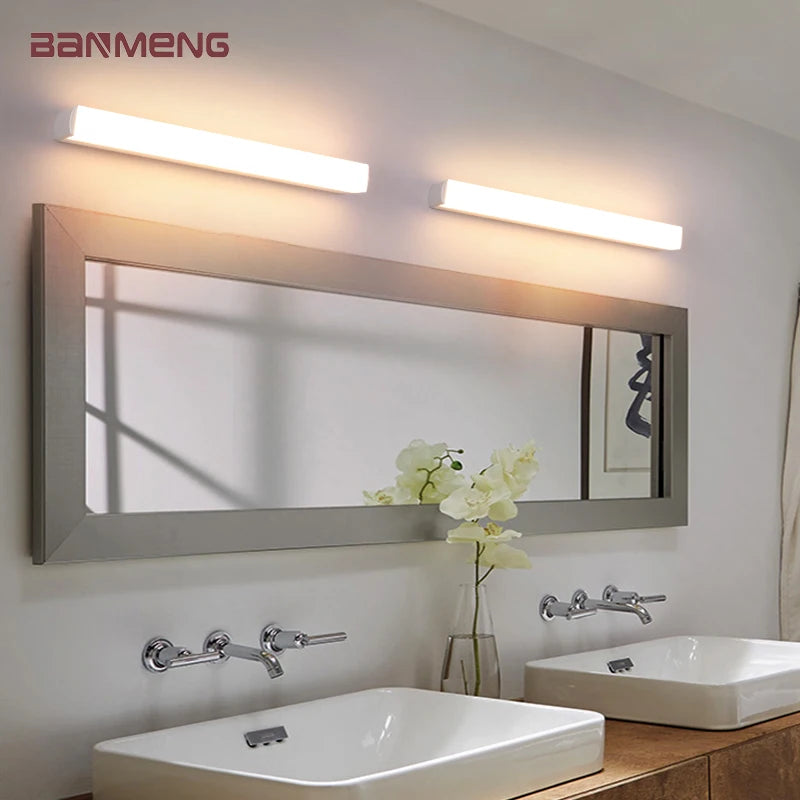 lampe salle bains éclairage blanc moderne fixe mur 220v led 55cm aluminium