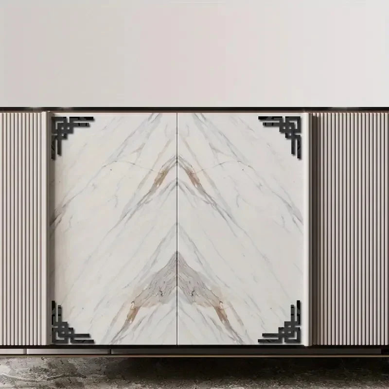 cadres decoratifs adhésifs modernes marbre géométriques téléviseur blanc noir gris