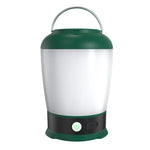 lampe camping rechargeable led vert blanc texture moderne pratique interrupteur anneau métallique étancheurgence