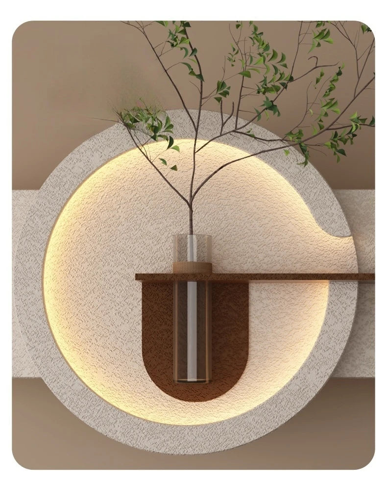 lampe murale moderne bois beige blanc vert texturée minimaliste