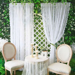 rideau floral transparent dentelle romantique noir blanc décoratif bohème ondulé semi transparent tringle