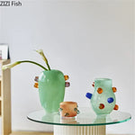 vases verre texturé fleurs bougeoir orange citron bougie tableaux modernes