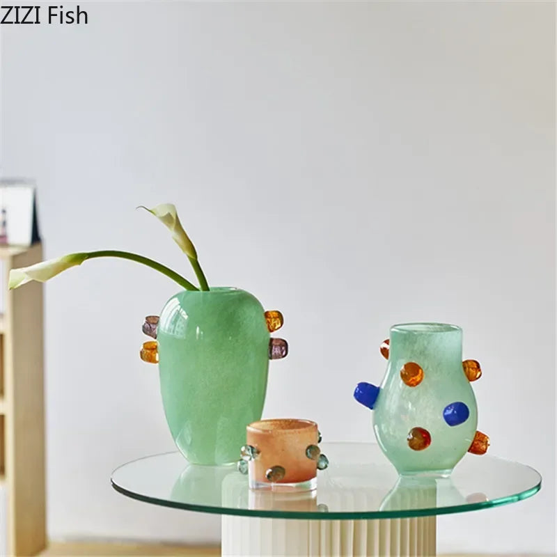 vases verre texturé fleurs bougeoir orange citron bougie tableaux modernes