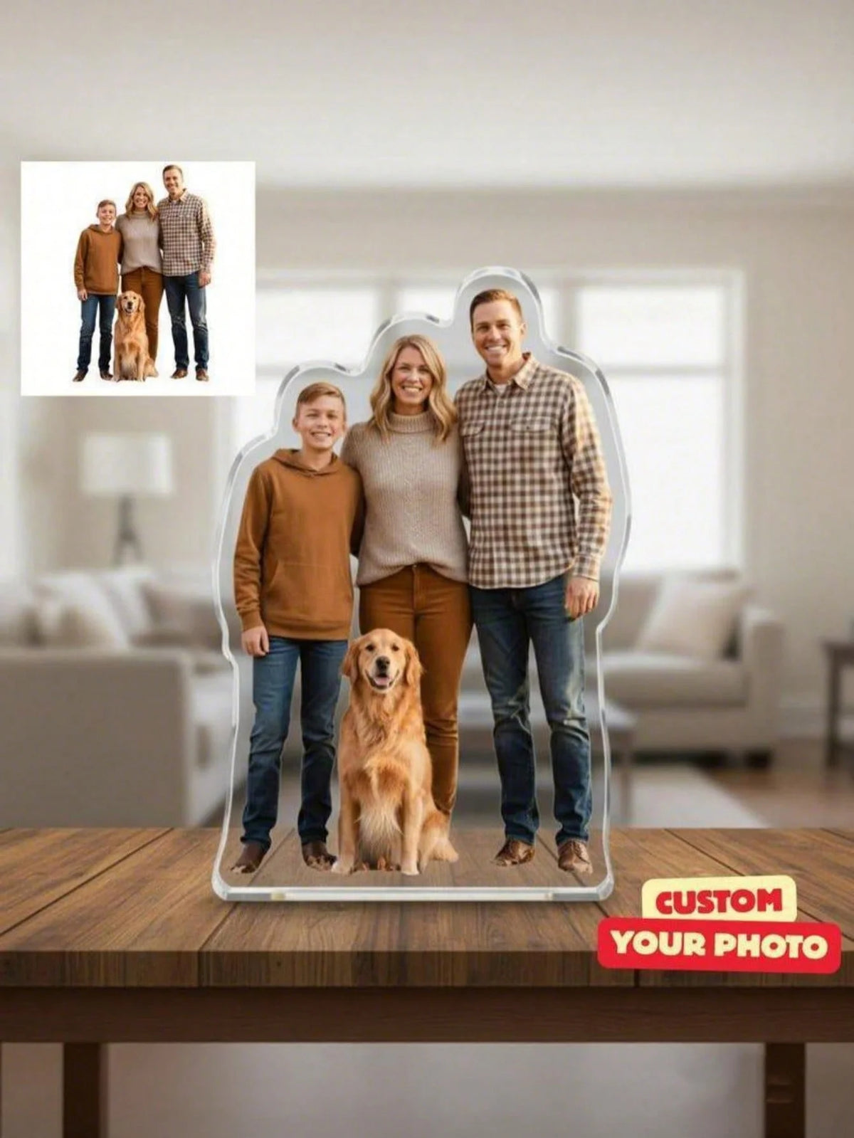cadre photo personnalisable acrylique transparent moderne photo personnelle 8cm 10cm