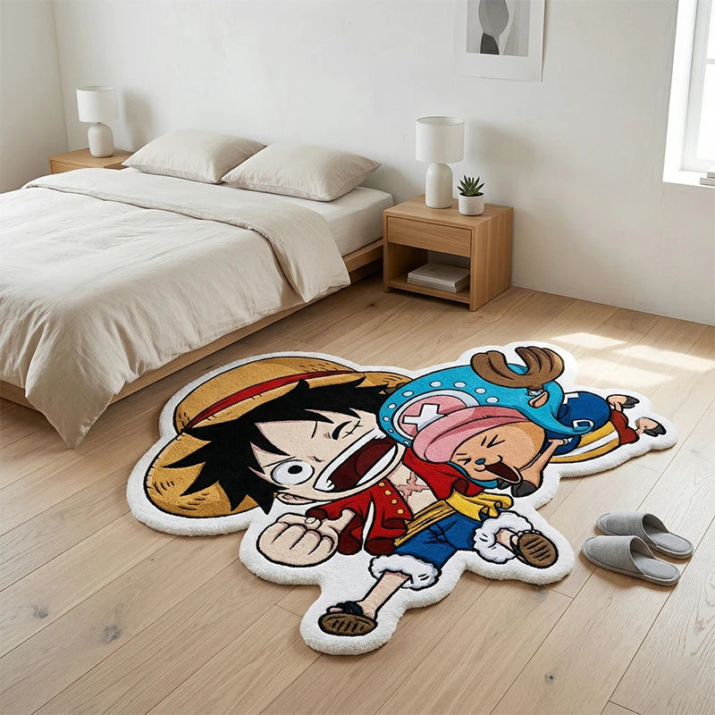 tapis multicolore personnages manga one piece luffy chopper cartoon antidérapant chambre salon enfants