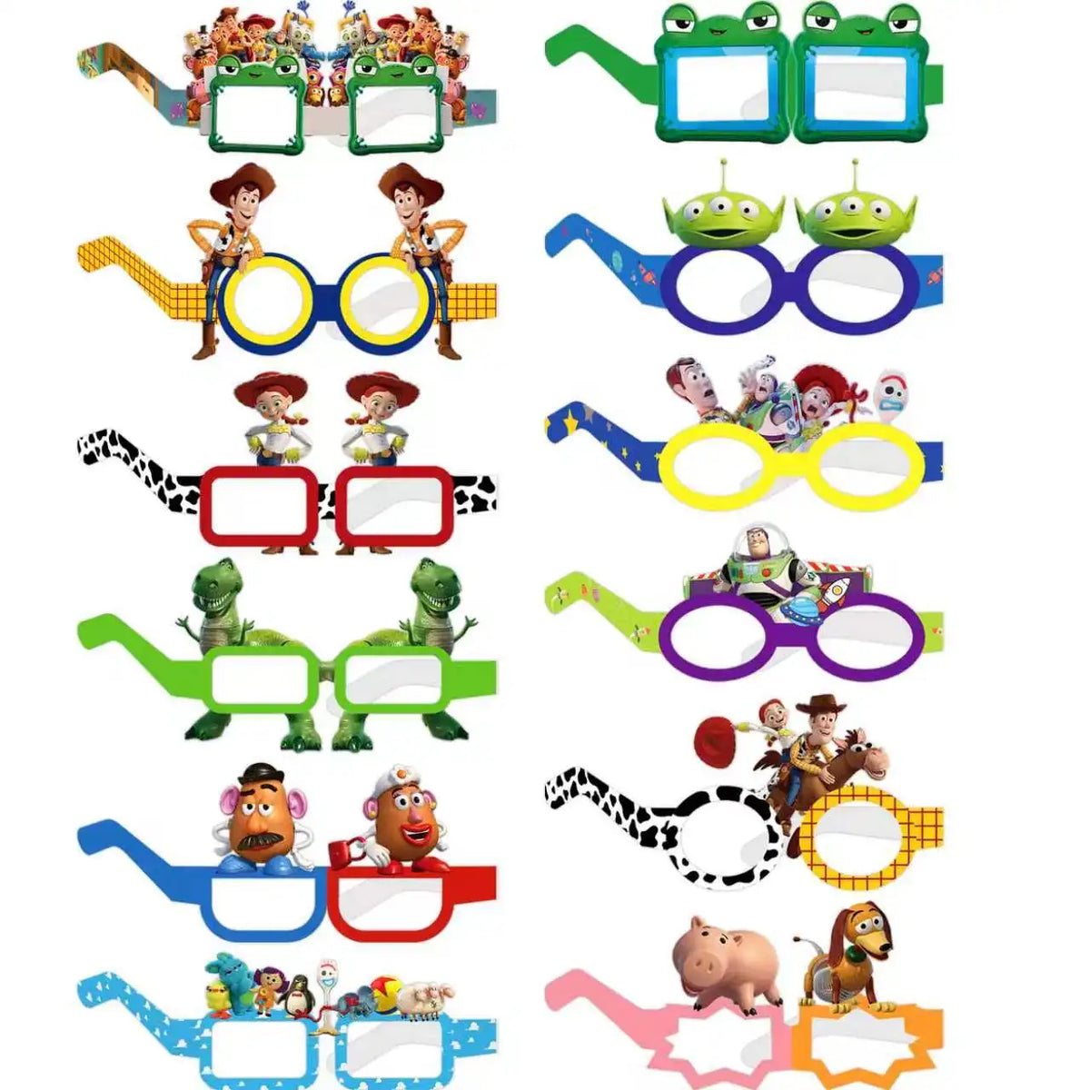accessoires fête toy story figurines personnages masques yeux boîtes dragées pailles autocollants enveloppes multicolore