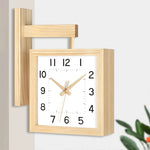 horloge murale bois naturel cadran blanc moderne minimaliste aiguille quartz batterie