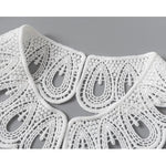 collier dentelle blanc noir ajouré classique élégant opaque accessoire mode tricot polyester coton