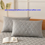 taies d'oreiller imperméables 50x75cm polyester motif géométrique gris clair modernes maison lits pièces