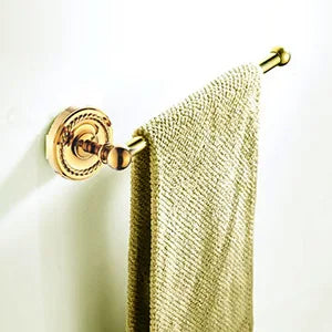 Accessoires salle bain ensemble doré classique porte serviettes rangement brosse dents poignée dorée serviette