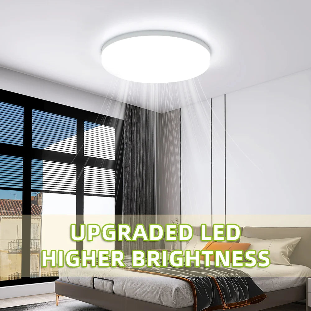 plafonnier led moderne blanc rond ultra mince éclairage quotidien surface opaques vis câbles électriques