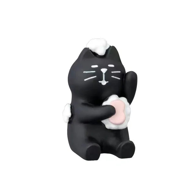figurines animaux résine japonais couleurs variées motifs floraux décoration maison ornement diy blanc noir