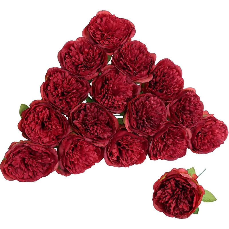 décoration maison mariage anniversaire pivoine artificielle rose clair 20cm tige feuilles vertesintérieur bricolage