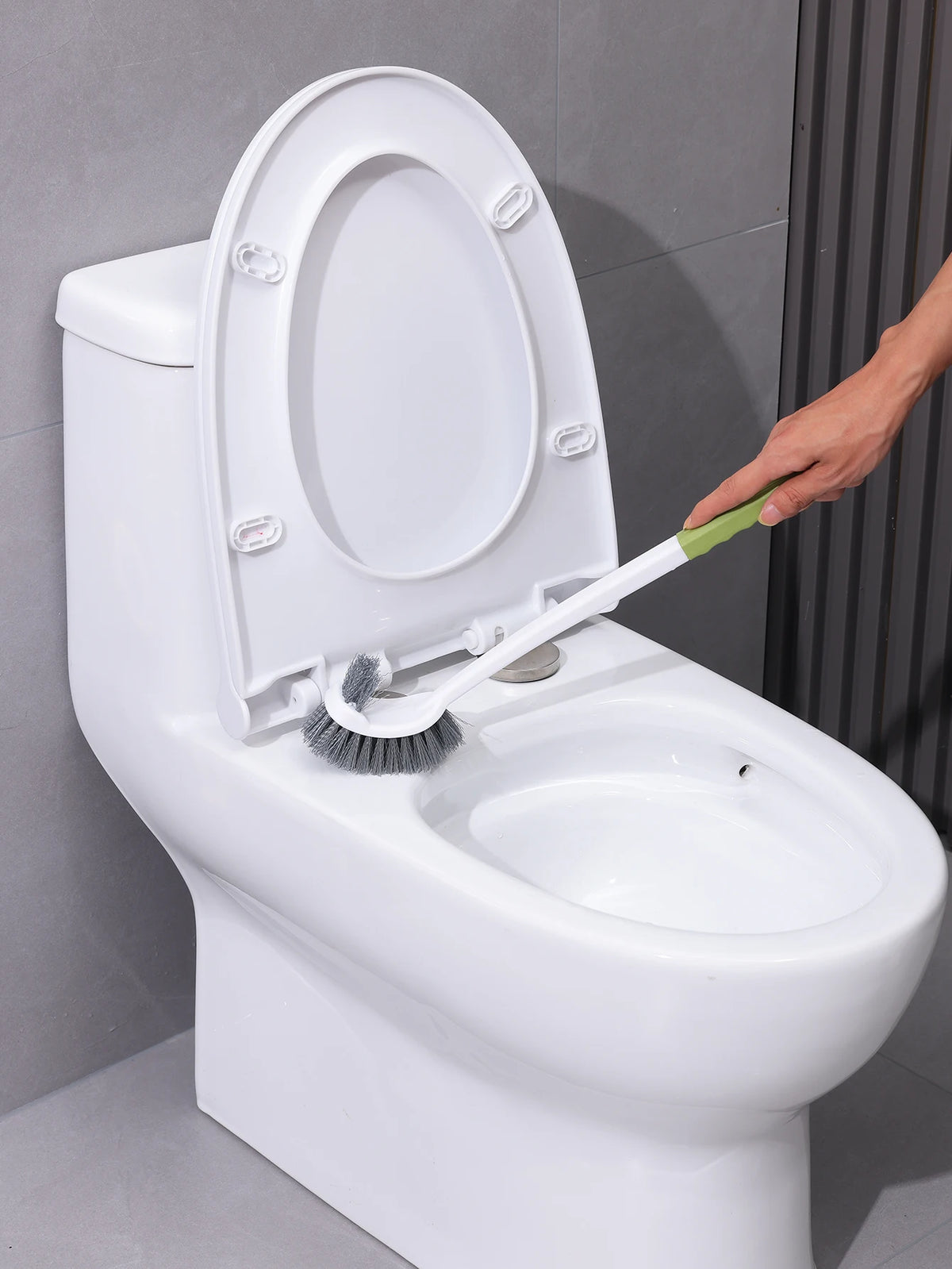 brosse wc moderne adhésive poils noirs blanc vert clair durable respectueux environnement
