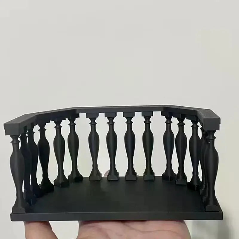 balustrade miniature noire cuivre classique décoration collection arrangement scène DIY