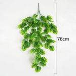 plantes artificielles suspendues feuilles vertes modernes décoratives extérieures accrochées ovales veinées opaques vivantes