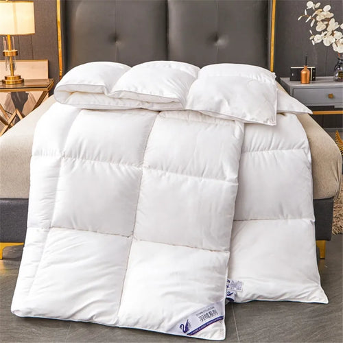 couvre lit blanc carreaux hiver automne printemps moelleux fibre polyestère classique