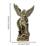 statue saint michaël protection maison résine bronze doré religieux classique decoration autel gift chrétien