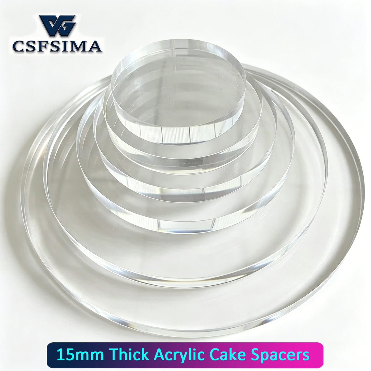 disque séparation gâteau transparent occasion mariage anniversaire moderne diamètre 10cm 12cm