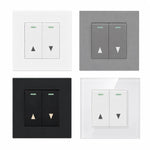 interrupteur rideau blanc gris noir 86mm carré boutons triangles moderne